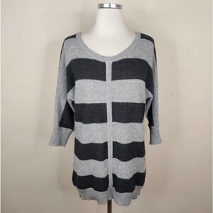 Ann Taylor Loft Stripe Wool Blend Tunic Sweater Dolman Sleeve